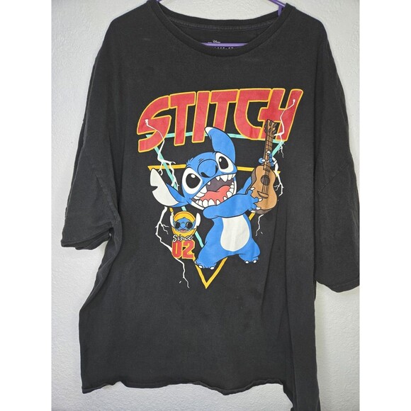 Disney Stitch Shirt Mens 5XL Black Graphic Lilo & Stitch Since 02 Guitar Tee - Picture 1 of 9